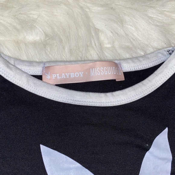 Playboy x Missguided Black Logo Cropped T Shirt - Picture 3 of 3
